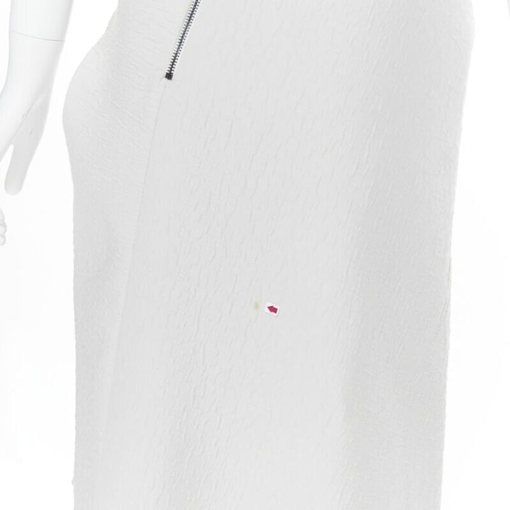 MATICEVSKI 2017 Meta light grey cloque draped gathered waist dress UK6 XS
