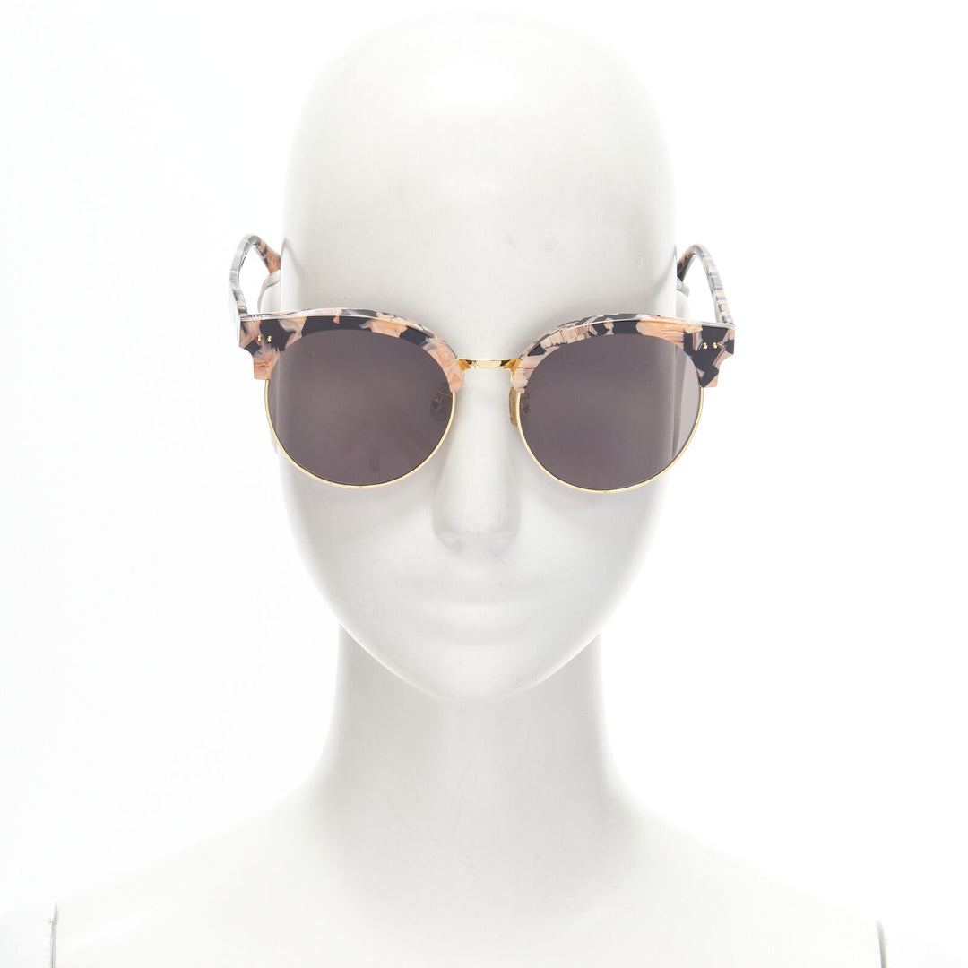 GENTLE MONSTER Moon Cut orange black acetate half frame sunglasses