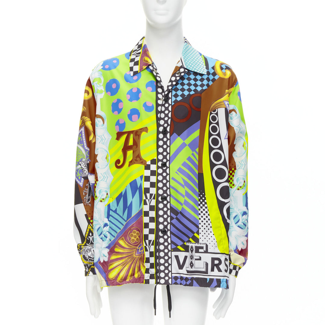 VERSACE 2020 Runway Pop Temple print nylon windbreaker shirt jacket IT46 S