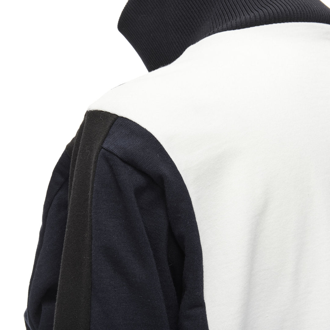 MARNI black navy white geometric colorblock patchwork track jacket IT42 M