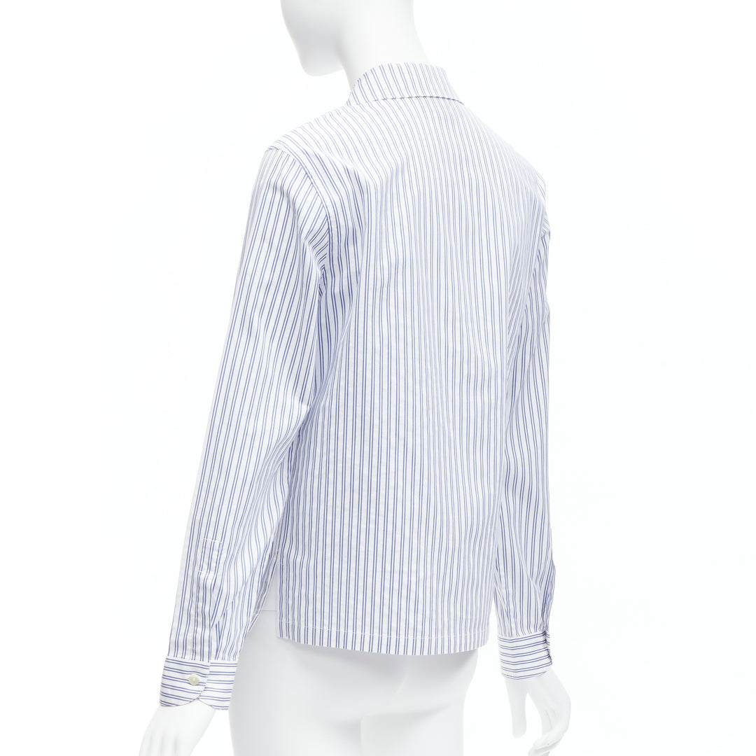 GUCCI 2017 rabbit print blue white striped cotton pyjama dress shirt IT44 L