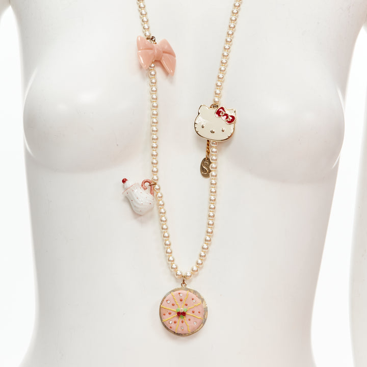 LE BIJOUX DE SOPHIE Hello Kitty pearl cake bow necklace