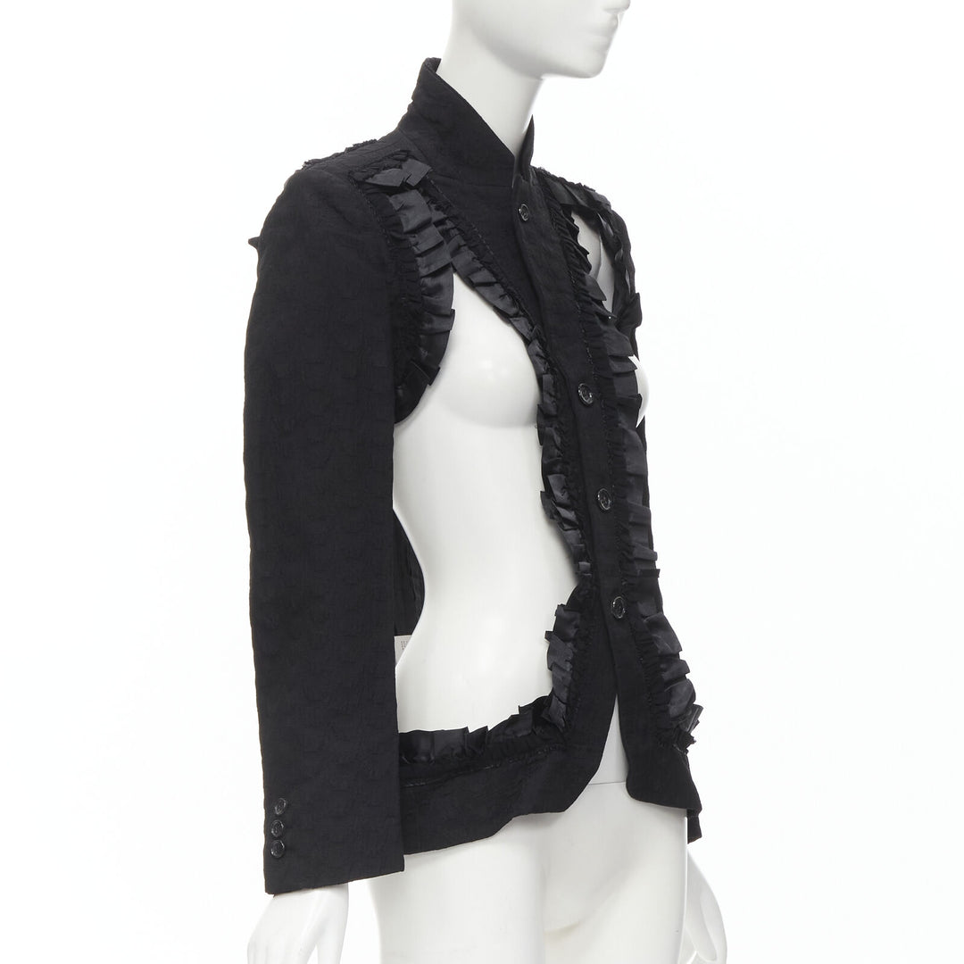 COMME DES GARCONS 2008 Runway Bad Taste ruffle cut out deconstructed blazer S