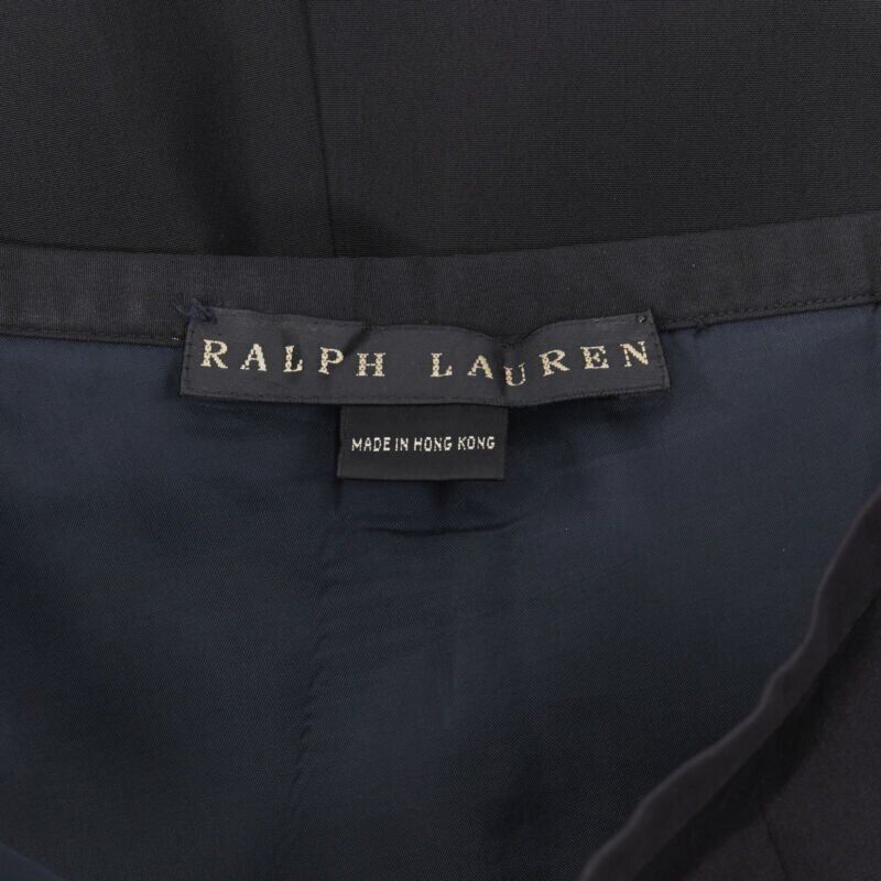RALPH LAUREN black pleated hem A-line knee length skirt work US2 XS