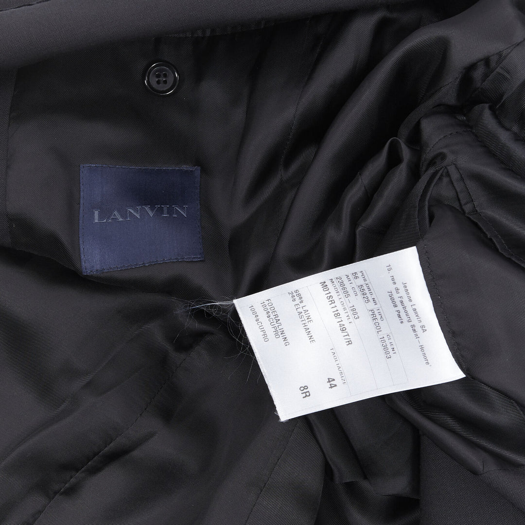 LANVIN ALBER ELBAZ wool blend black velvet peak lapel formal blazer jacket FR44