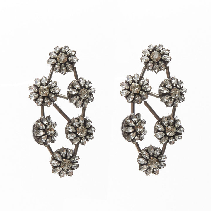 OSCAR DE LA RENTA Runway crystal loral chandelier bridal statement earrings