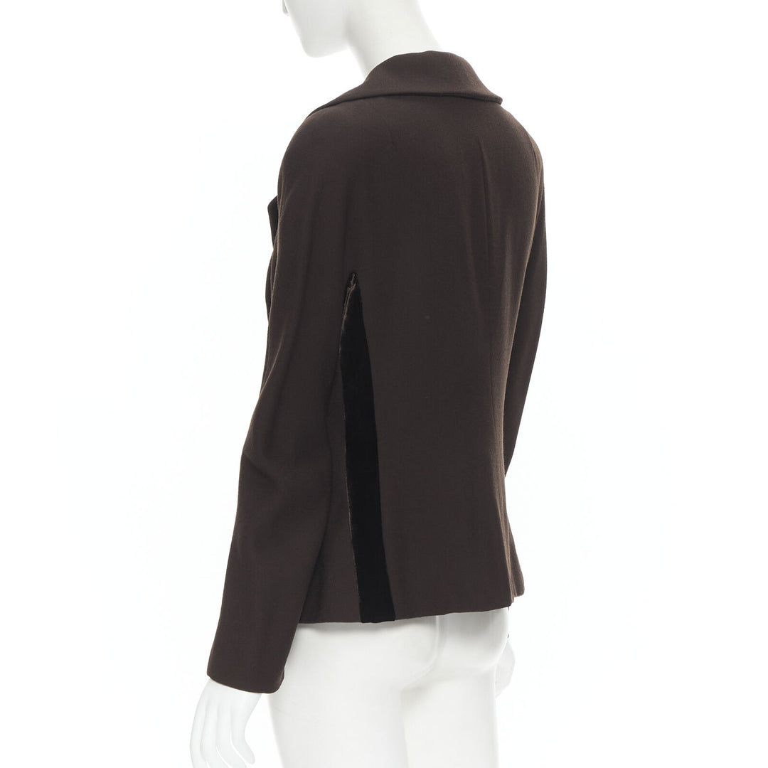 vintage DOLCE GABBANA decorative button velvet wool crepe jacket skirt  IT42 M