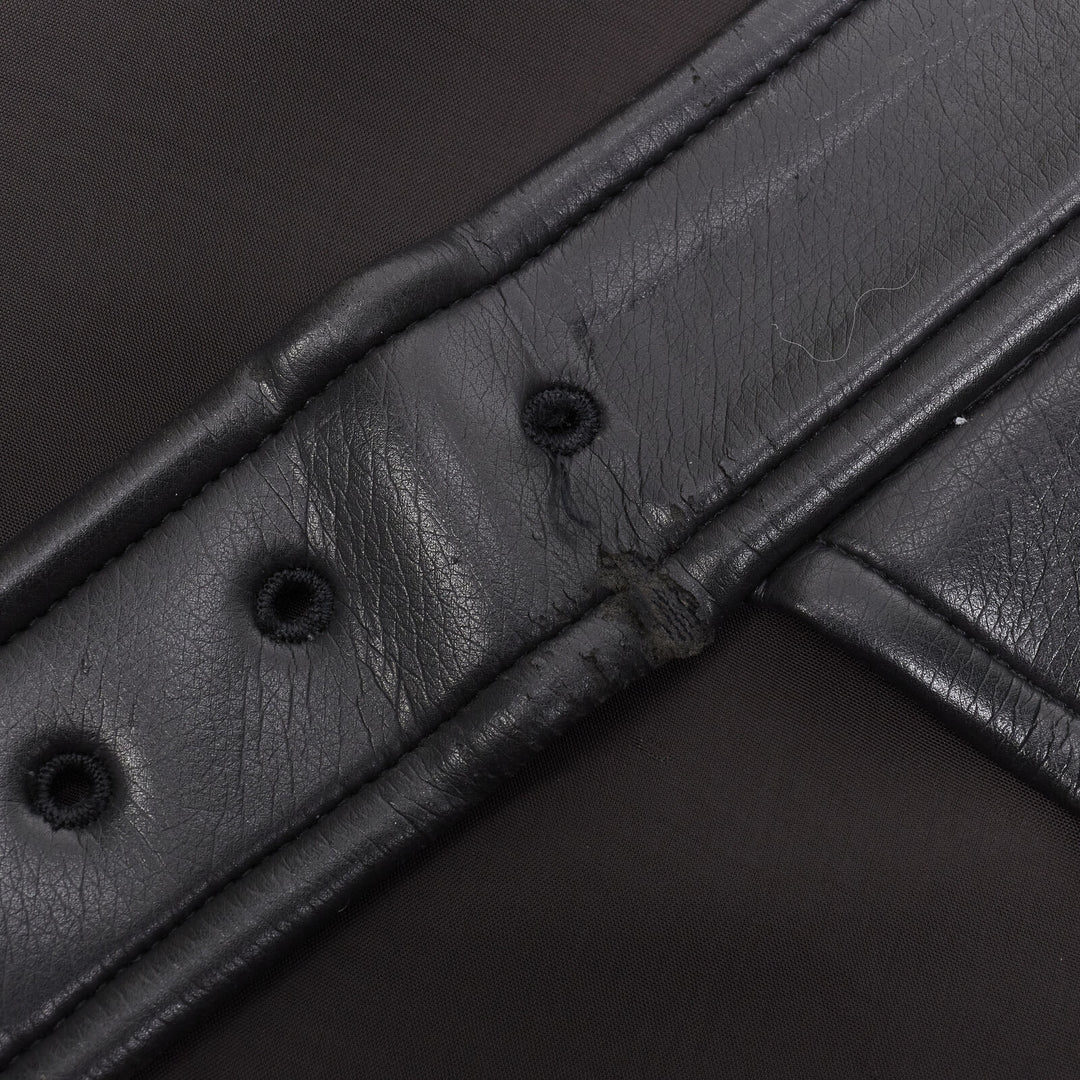 COMME DES GARCONS Vintage black faux leather silver buckle wrap skirt M