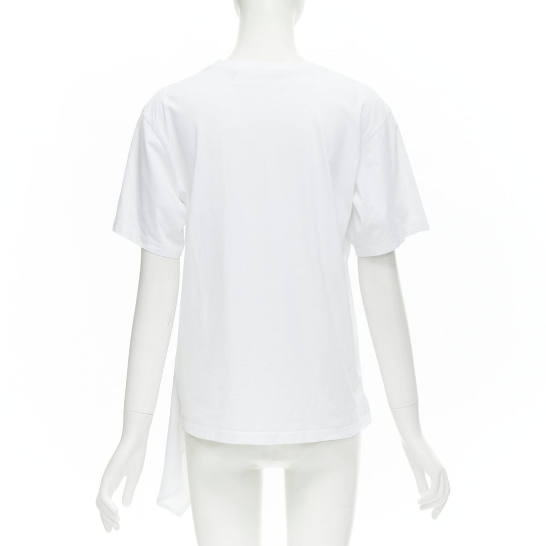 VVB VICTORIA BECKHAM 100% cotton polyester insert asymmetric t-shirt S