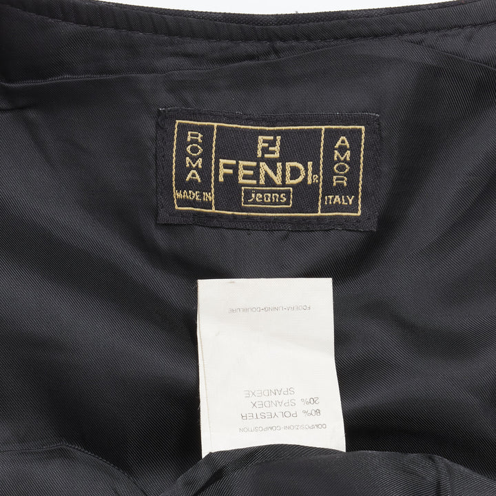 vintage FENDI FF Zucca monogram logo zip charm vest top S