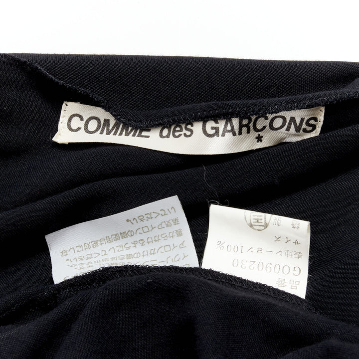 rare COMME DES GARCONS Vintage 1980's black asymmetric wrap kimono robe dress