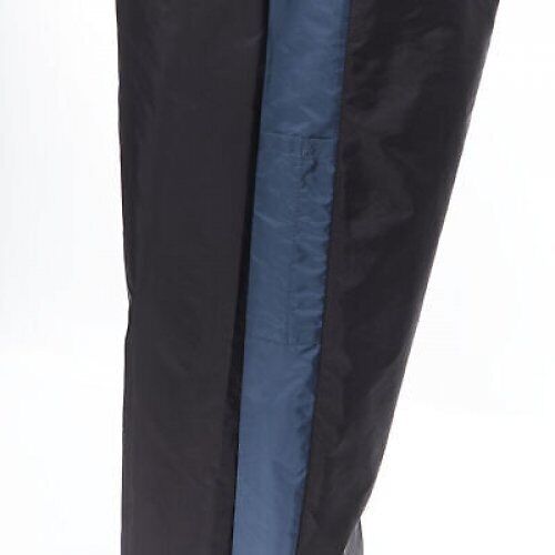 PRADA Nylon 2018 black blue side stripe toggle gabardine track pants L