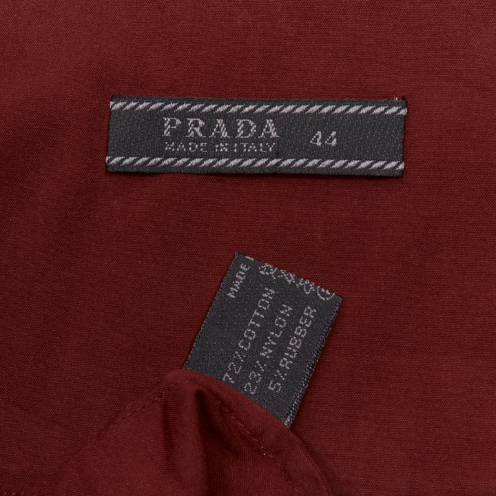 PRADA 1997 Vintage red double flap pocket button front dress shirt IT44 L
