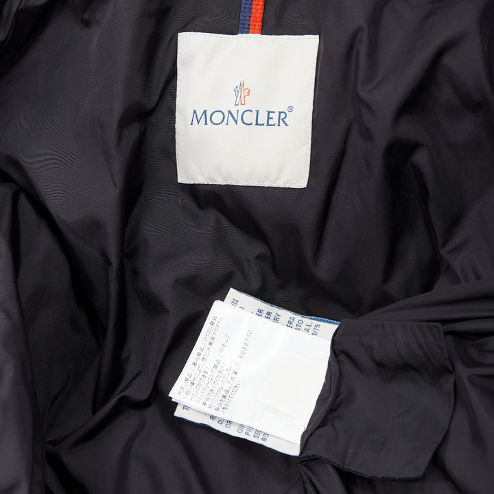 MONCLER Norme Afnor G32-003 navy goose down slim waist puffer jacket Sz 0 S